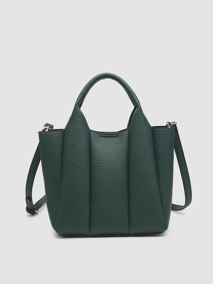 JEN  Hunter Green Maddox Paneled Satchel