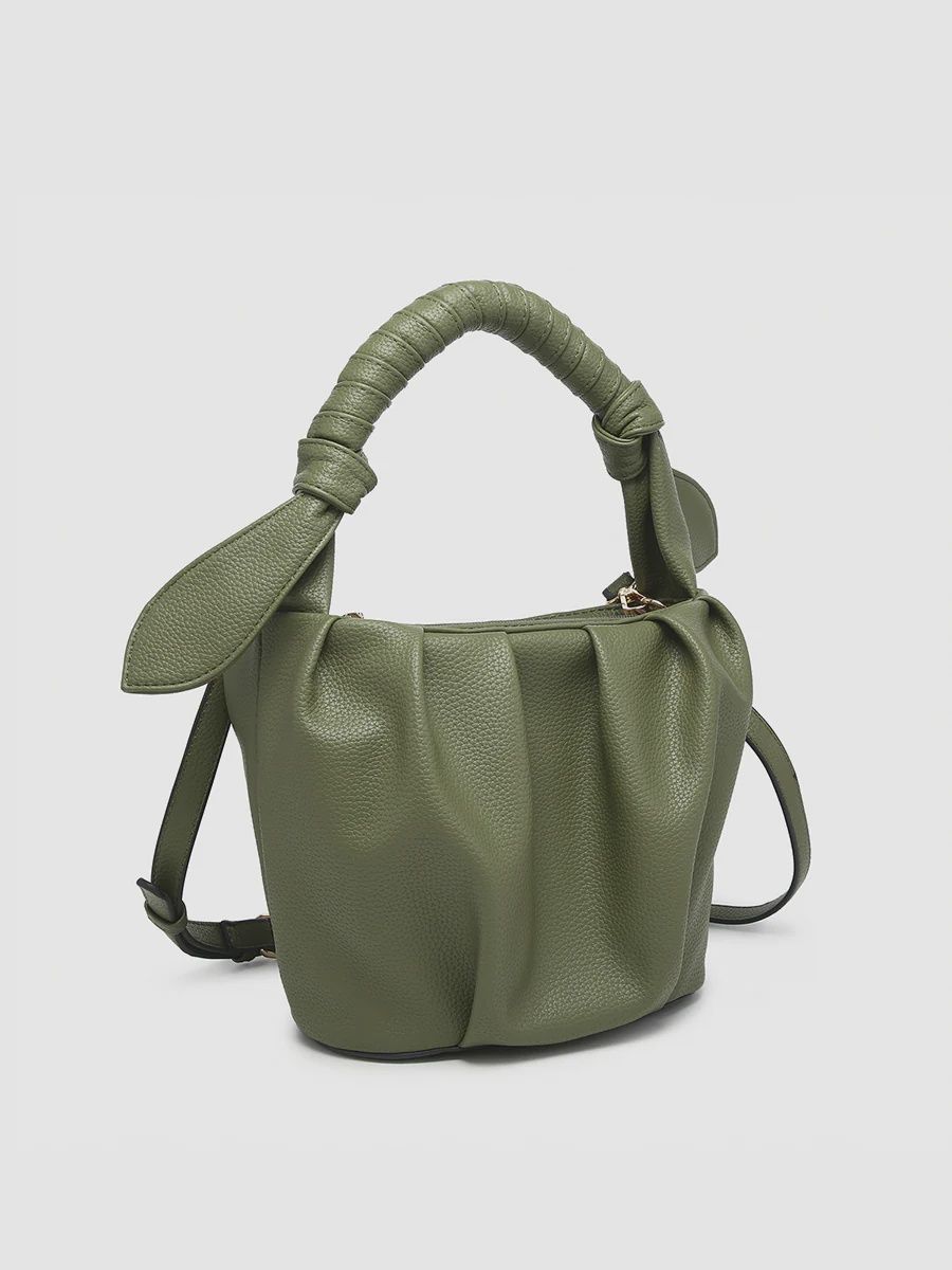 JEN Olive Lacey Pleated Satchel