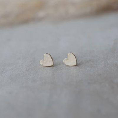 GJ Gold Heart Stud Earring