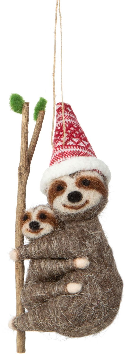 OPT Mama &amp; Baby Sloth Felt Ornament