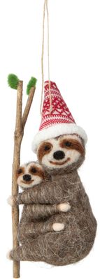 OPT Mama &amp; Baby Sloth Felt Ornament