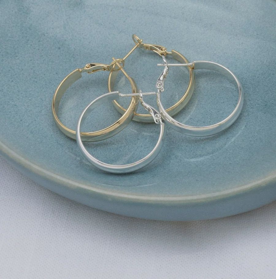GJ Velo Silver Hoop Earrings