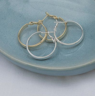 GJ Velo Silver Hoop Earrings