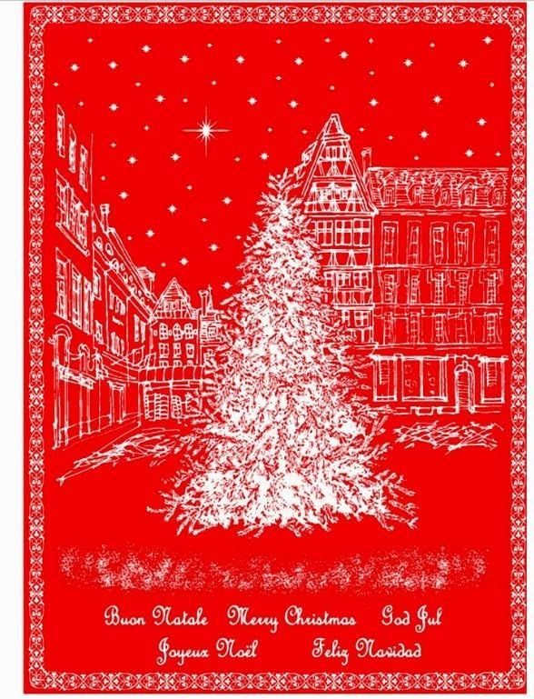 MI Holiday Euro Village Tea Towel