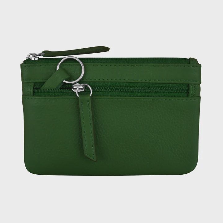ILI Hunter Green Coin Purse with Key Ring