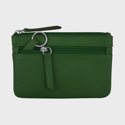 ILI Hunter Green Coin Purse with Key Ring