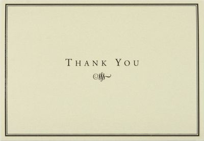 PP Black And Cream Thank You Notes