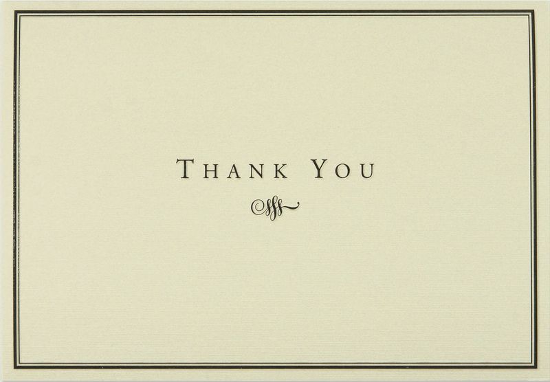 PP Black And Cream Thank You Notes