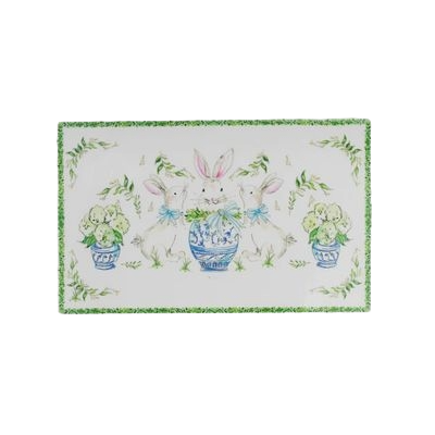 BI Boxwood Bunny Serving Platter