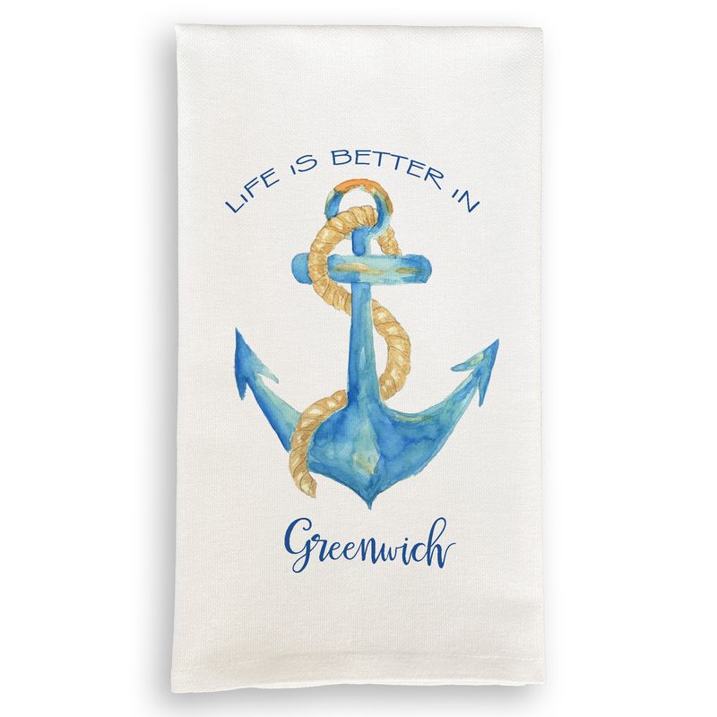 FG Greenwich Life is Better Dishtowel