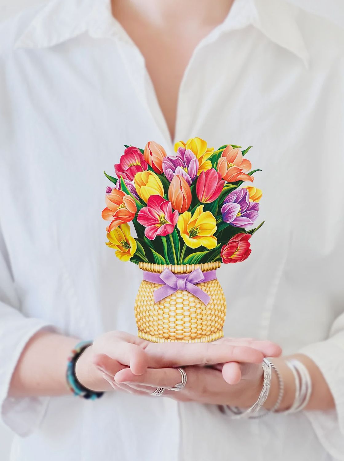 FP Mini Festive Tulips Bouquet Greeting Card