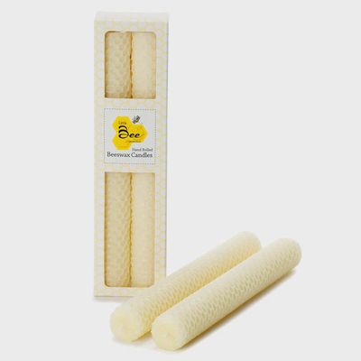 LB  Hand Rolled Beeswax Taper 8&quot; Candle Pair