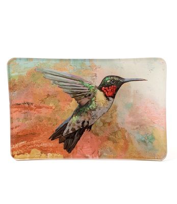 VA Hummingbird Glass Decorative Dish