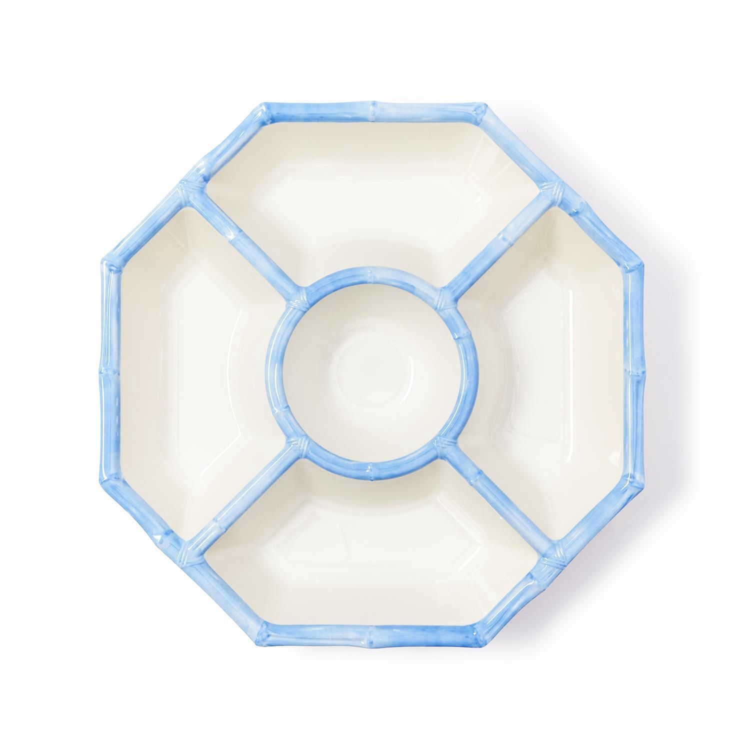 TC French Blue Bamboo Chip and Dip