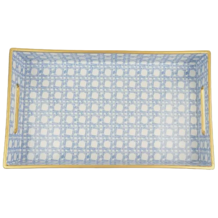 8O Blue Cane Vanity Tray