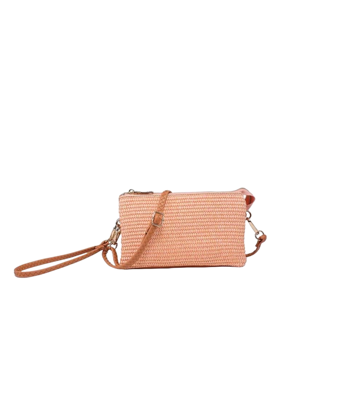 JEN Coral Straw Crossbody/Wristlet