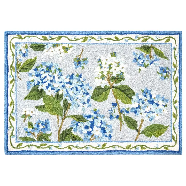 PH Blue Hydrangea Hook Rug