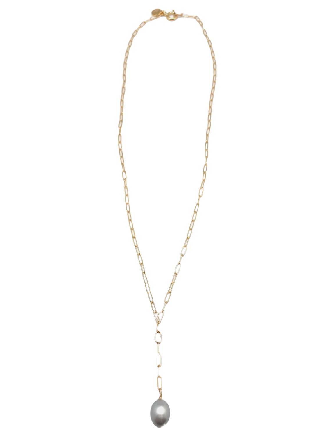 ID Marie Y Grey Pearl Necklace