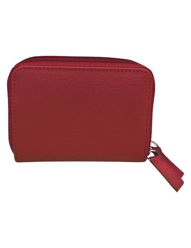 ILI Red Double Zip Credit Card Holder