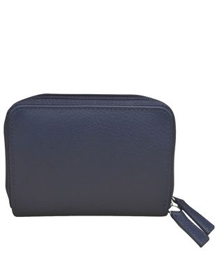 ILI Classic Navy Double Zip Credit Card Holder