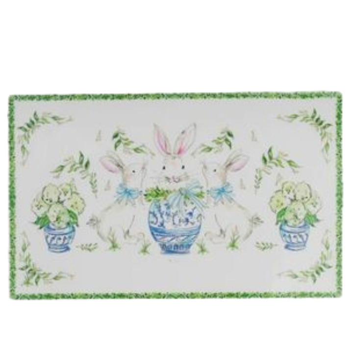 BI Boxwood Bunny Serving Platter