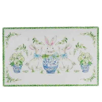 BI Boxwood Bunny Serving Platter