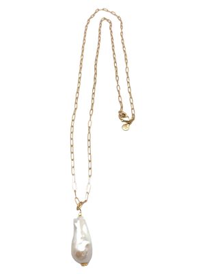 ID Tina Gold Baroque Paper Clip Necklace