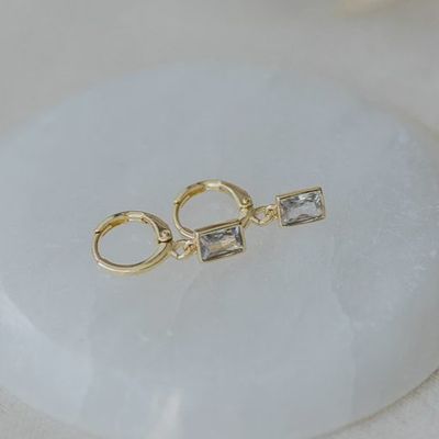 GJ Clear Gold Shine Hoop Earrings
