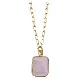 MAM Rose Quartz Cleo Square Necklace