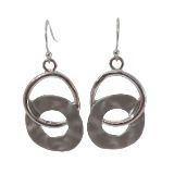 ABW Silver Grey Circle Earrings