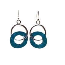 ABW Aqua Silver Circle Earring