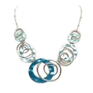 ABW Silver Aqua Circle Necklace