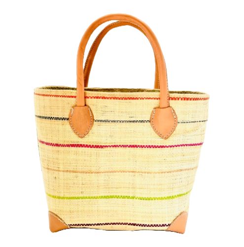 SH Augustine Pinstripes Large Straw Basket Bag