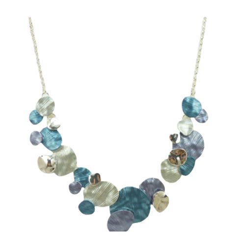 ABW Blue Enamel Disks Necklace