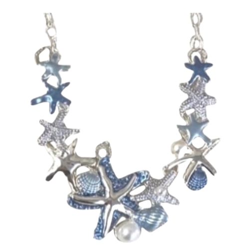 ABW Blue Enamel Starfish Necklace