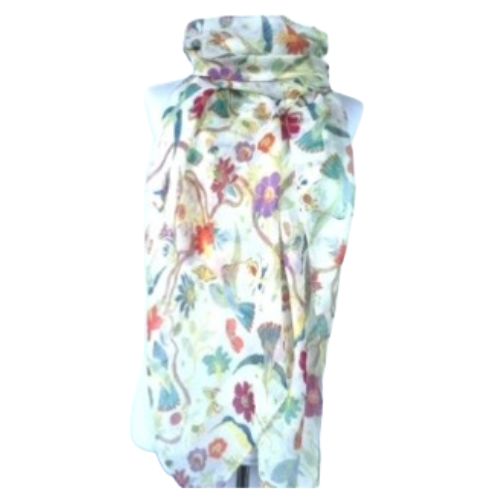 ABW White Hummingbirds Scarf