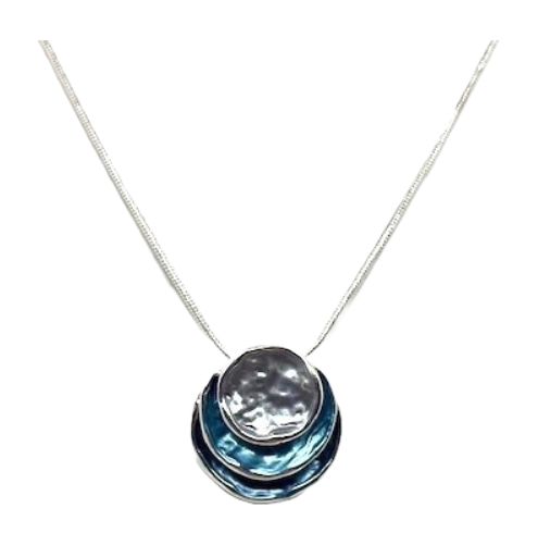 ABW Blue Tonal Disks Necklace