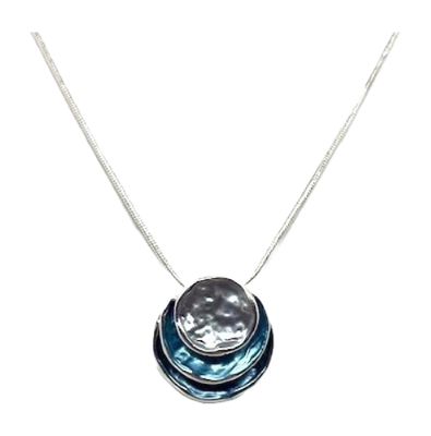 ABW Blue Tonal Disks Necklace