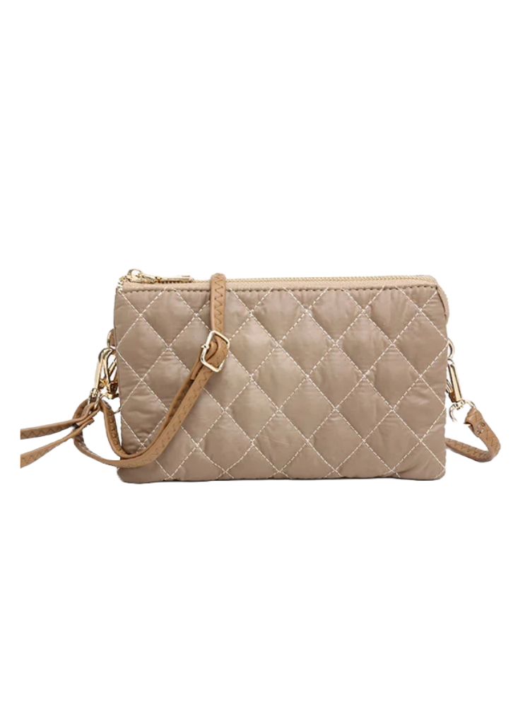 JEN Taupe Puffer Crossbody/Wristlet