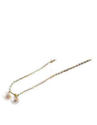 GJ Friendship Gold White Pearl Necklace