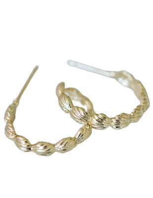 GJ Sienna Shell Gold Hoop Earrings
