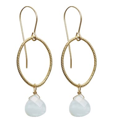 ID Annika Gold Aquamarine Drop Earring