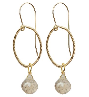 ID Annika Gold Labradite Drop Earring