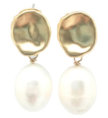 ID Molly White Pearl &amp; Gold Earring