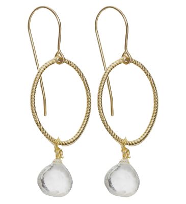 ID Annika Gold Clear Crystal Earrings