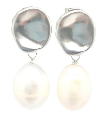 ID Molly White Pearl &amp; Silver Earring