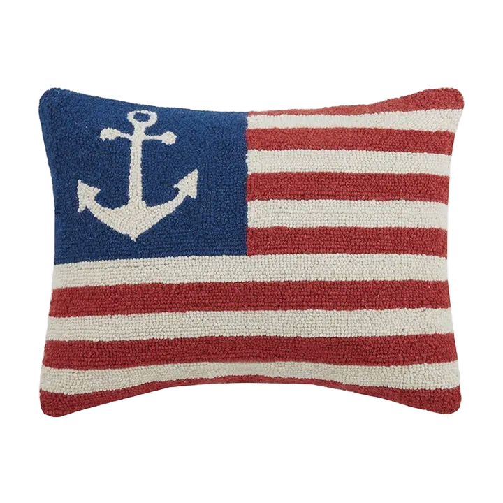 PH Anchor American Flag Hook Pillow