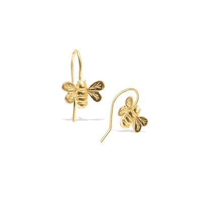 POM Bee Earrings on Gold Wire