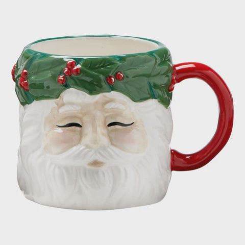 TA Vintage Santa with Wreath Mug