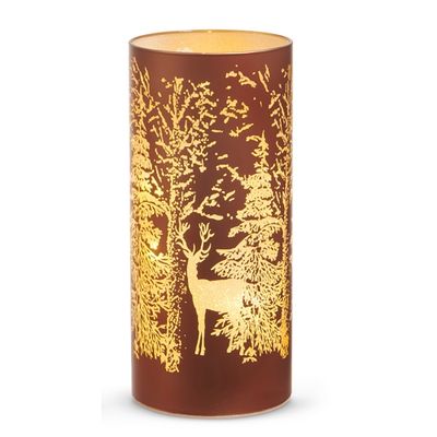 RAZ Lighted Forest Trees Lantern, Large